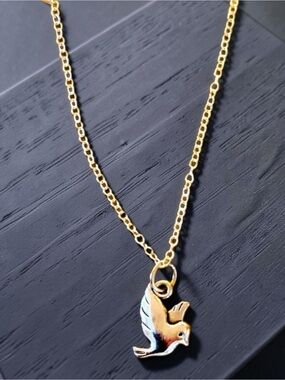Silver Bird Pendant Necklace - Elegant Women's Jewelry Handmade